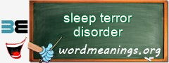 WordMeaning blackboard for sleep terror disorder